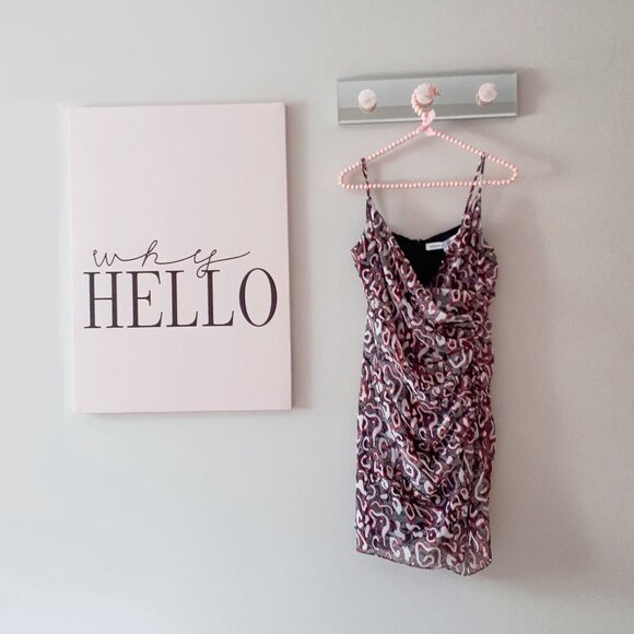 NWT Rebecca Minkoff patterned shirred mini dress - Picture 10 of 11